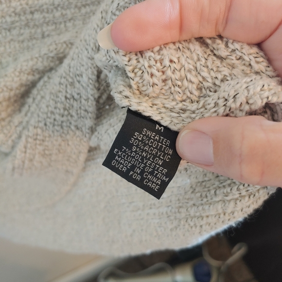 B design jewel Embellished sweater cream tan med - Picture 7 of 8